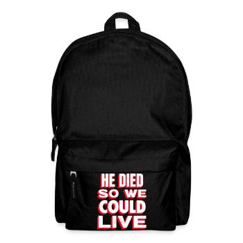 Humorvolles Zitat über Leben und Tod - Rucksack - Schwarz - Vorne