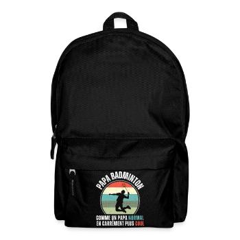 Papa badminton cadeau fête des pères vintage - Sac à dos - noir - Devant