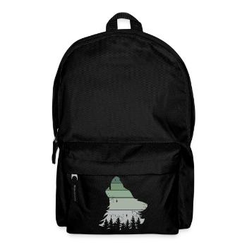 Wolf Wald retro Baum vintage Jaulen Hund Symbol - Rucksack - Schwarz - Vorne