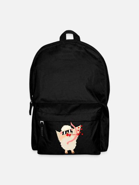 Kuscheliges Liebes-Schaf mit Bogen - Rucksack - Schwarz