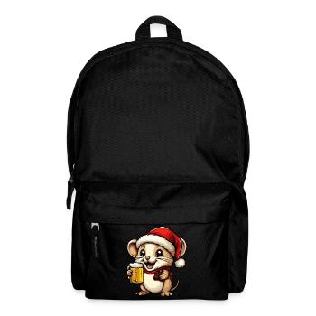 Mouse Christmas Beer Funny - Backpack - black - Front