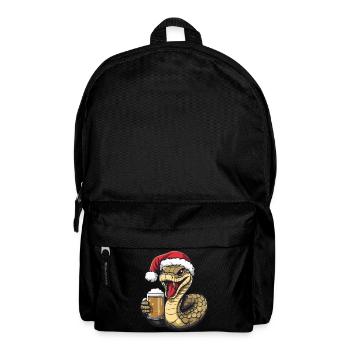 Schlange Kobra Weihnachten Bier Lustig - Rucksack - Schwarz - Vorne