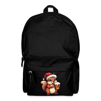 Squirrel Christmas Beer Funny - Backpack - black - Front