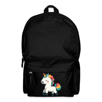 Niedliches stolzes Einhorn-Design - skurrile Cartoon-Kunst - Rucksack - Schwarz - Vorne