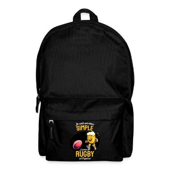Rugby et Apéro Cartoon Bière - Sac à dos - noir - Devant