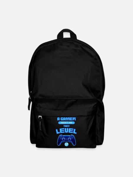 Gamer Level Up Neon Controller - Backpack - black