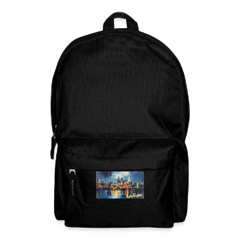 Amsterdam Blue Night Skyline Abstract - Backpack - black - Front
