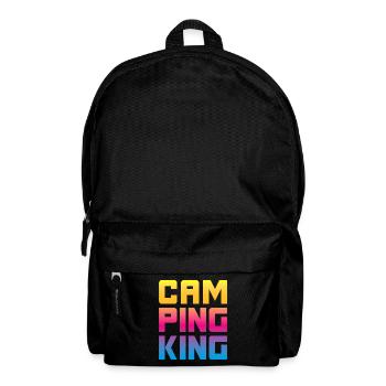 Camping King King Camper Chef Funny Sayings Fun - Backpack - black - Front