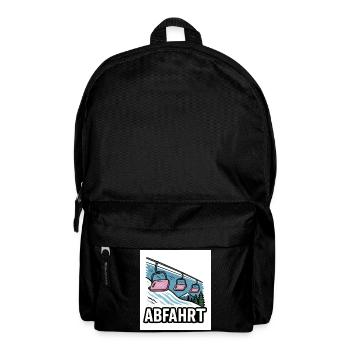 Ski lift and mountain motif with adventure charm - Backpack - black - Front
