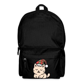 Scottish Christmas cat in winter look - Backpack - black - Front