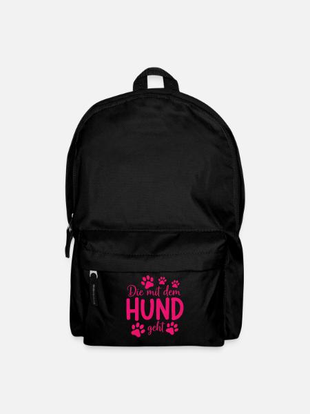 Die mit dem Hund geht Spruch Pfoten - Rucksack - Schwarz