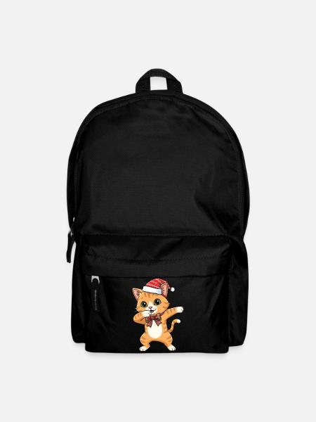 Danse drôle de Noël avec chat et dabbing. - Sac à dos - noir