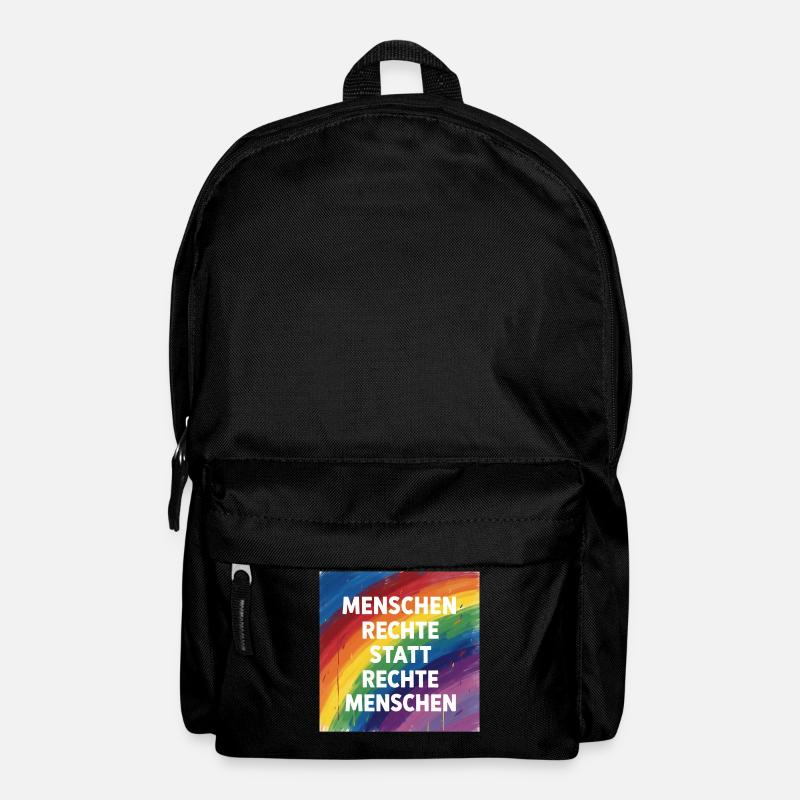 Buntes Menschenrechte statt rechte Menschen - Rucksack - Schwarz