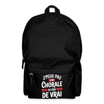 j'peux pas j'ai Chorale En vrie de vraie - Sac à dos - noir - Devant