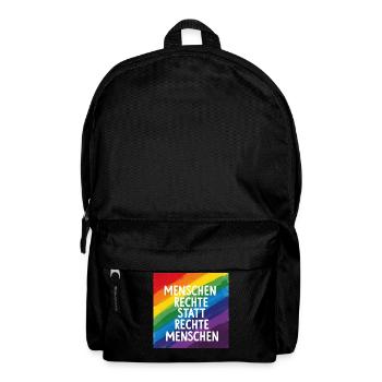 Human rights instead of right-wing people rainbow - Backpack - black - Front