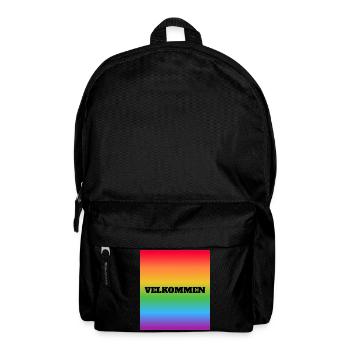 LGBT welcome Velkommen Danish Norwegian safe space - Backpack - black - Front