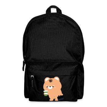 Kawaii Tiger mit Kaffeetasse - Rucksack - Schwarz - Vorne
