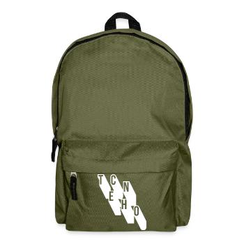 techno music geometric logo design - Backpack - olive green - Front
