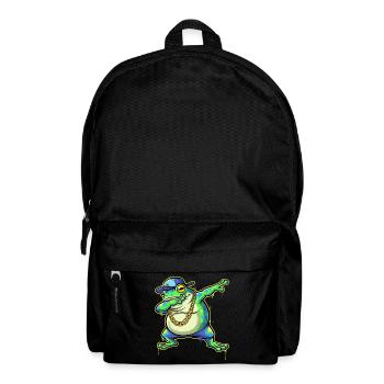 Green Street Frog with Gold Chain Dabbing - Backpack - black - Front