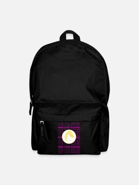 Mind Your Business – Minimal Sarcastic Design - Backpack - black