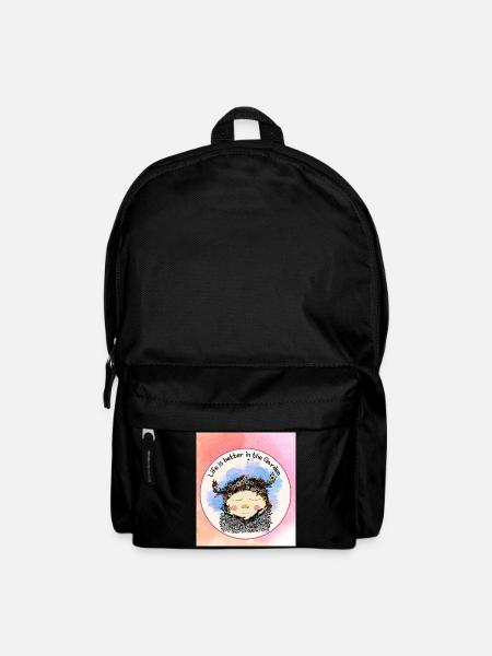 Life Is Better in the Garden – Gnome with Flowers - Backpack - black