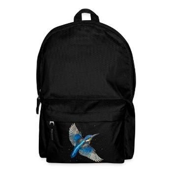 Eisvogel im Flug - Rucksack - Schwarz - Vorne