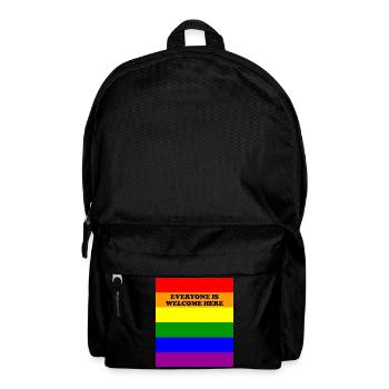 Inklusive Rainbow Pride Banner LGBT Jeder ist wir - Rucksack - Schwarz - Vorne