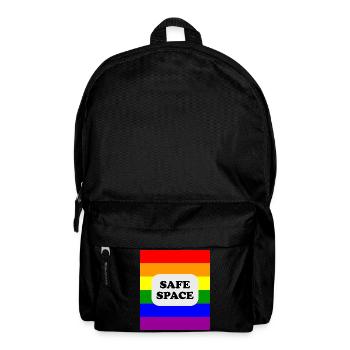 LGBT-Safe-Space-Regenbogenflagge - Rucksack - Schwarz - Vorne