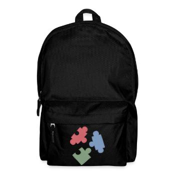 Groupe de trois casse-tête des couleurs du puzzle - Sac à dos - noir - Devant