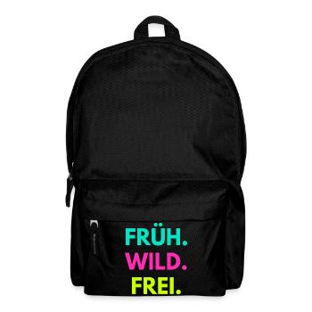 Früh Wild Frei – Frühlingsfest Festival Outfit - Rucksack - Schwarz - Vorne