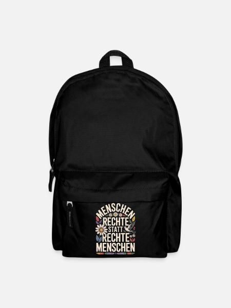 Menschenrechte statt rechte Menschen Statement - Rucksack - Schwarz
