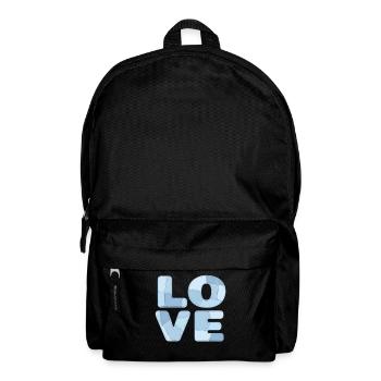 Patchwork Blue Love Motif for Kids & Babies - Backpack - black - Front