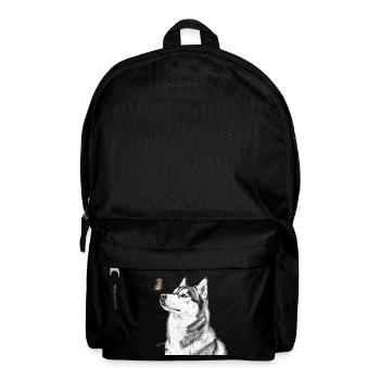 Husky avec motif papillon de style Banksy - Sac à dos - noir - Devant