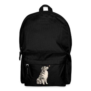 Border Collie with Butterfly Vintage - Backpack - black - Front