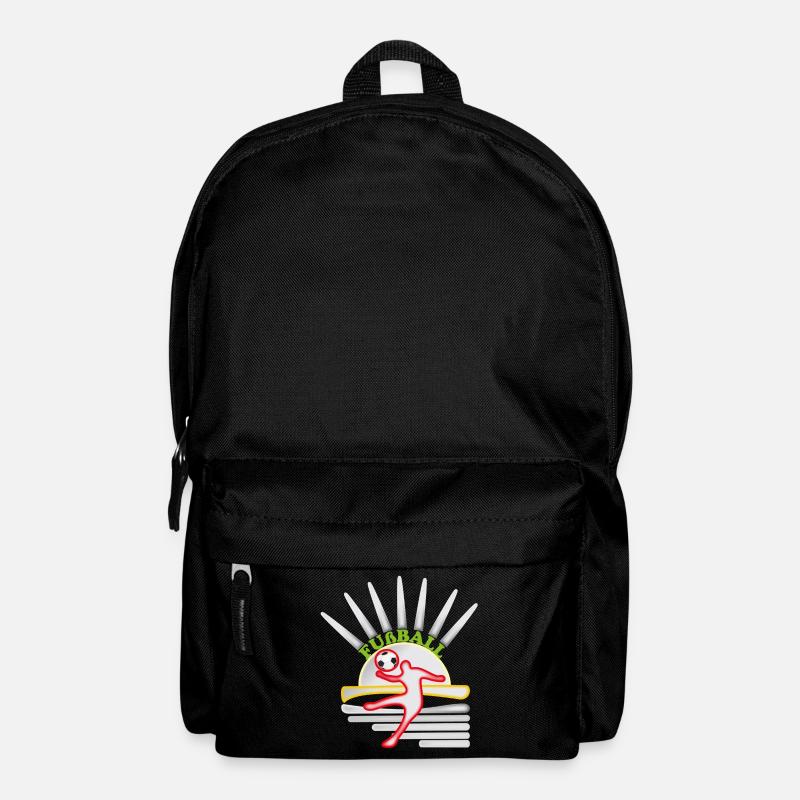 Kicker im Sonnenkreis Fußball-Design - Rucksack - Schwarz