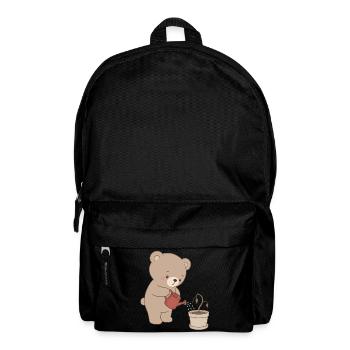 Cute bear watering sad plant - Backpack - black - Front