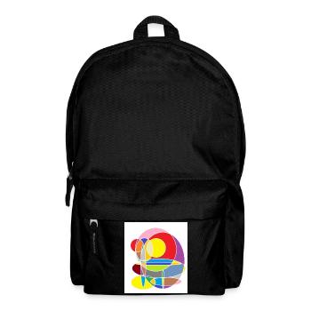 Abstrakte Farbkreise Mosaik - Rucksack - Schwarz - Vorne