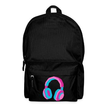 Kopfhörer 80er Retro Synthwave DJ Musik Gamer - Rucksack - Schwarz - Vorne