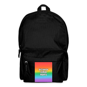 Grand fan des droits de l’homme : arc-en-ciel LGBT - Sac à dos - noir - Devant