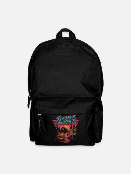 Tendance du motif rétro d’horreur d’été Halloween slasher - Sac à dos - noir