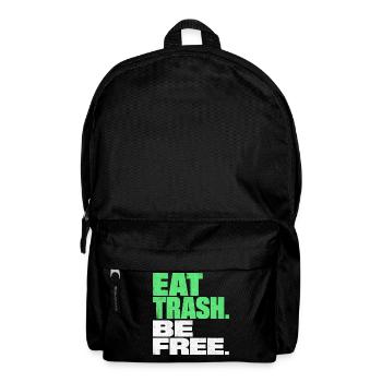 EAT TRASH BE FREE Spruch Vintage Statement - Rucksack - Schwarz - Vorne
