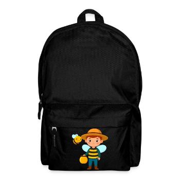 Comic-Junge als Imker mit Biene & Honig – Motiv - Rucksack - Schwarz - Vorne