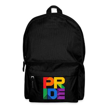 Pride Modern Block Design Regenbogen Schriftzug - Rucksack - Schwarz - Vorne