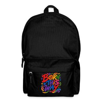 Born This Way Regenbogen CSD Pride Spruch - Rucksack - Schwarz - Vorne