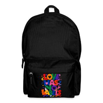 Love Has No Labels Spruch für Gay & Queer Fans - Rucksack - Schwarz - Vorne