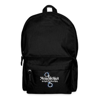Menschlichkeit Ist Kein Verbrechen T-Shirt Protest - Rucksack - Schwarz - Vorne