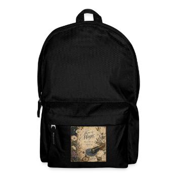 There Is Magic Telescope Poster Nostalgia Decoration - Backpack - black - Front