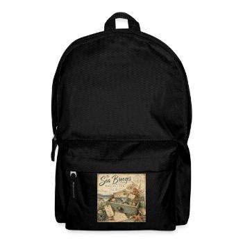 The Sea Breezes Coastal Inn Vintage Poster Decoration - Backpack - black - Front
