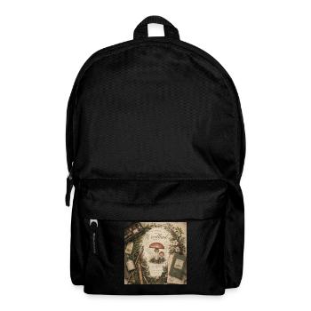 Mushroom Illustration Retro Mural Forest Decoration Poster - Backpack - black - Front