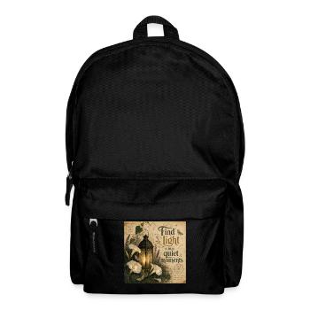Find Light In Quiet Moments Vintage Poster Decoration - Backpack - black - Front